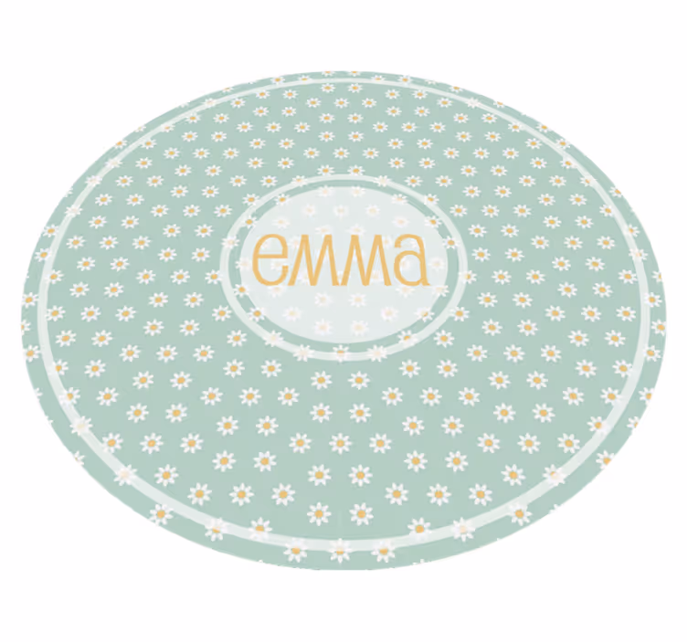Tapis vinyle personnalisé cercle de marguerites sur mesure - TenStickers