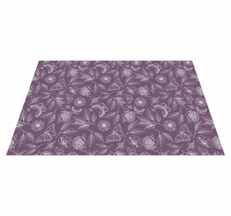 Tapis de salon en vinyle à adhesif deco botanique vintage - TenStickers