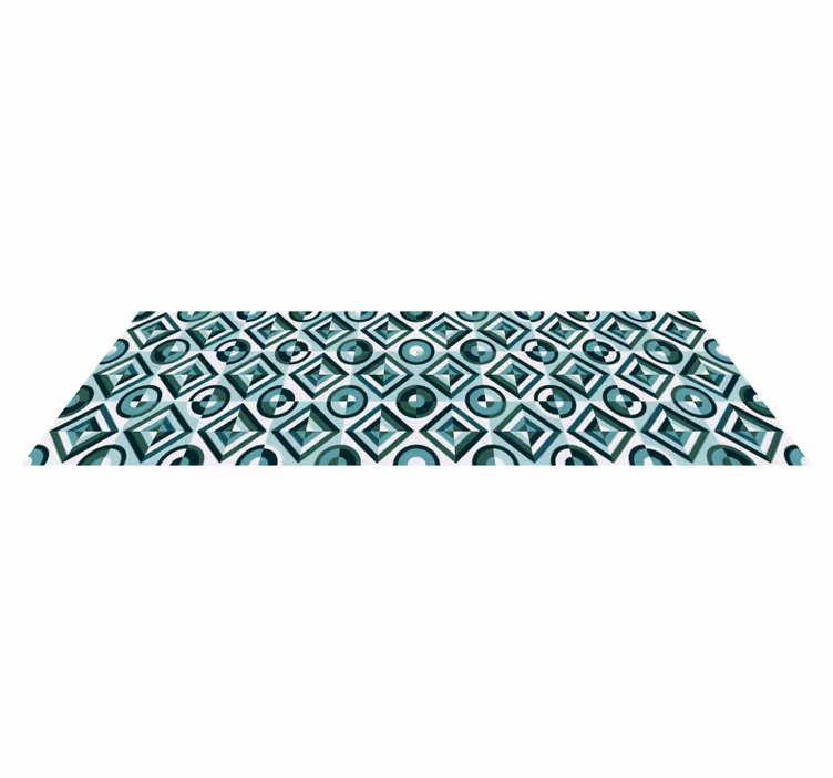 Tapis vinyle mosaïque figures rétro - TenStickers