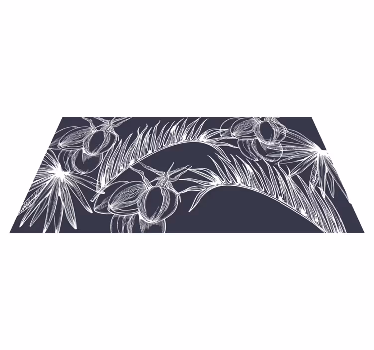 Tapis de salon vinyle feuilles de palmier - TenStickers