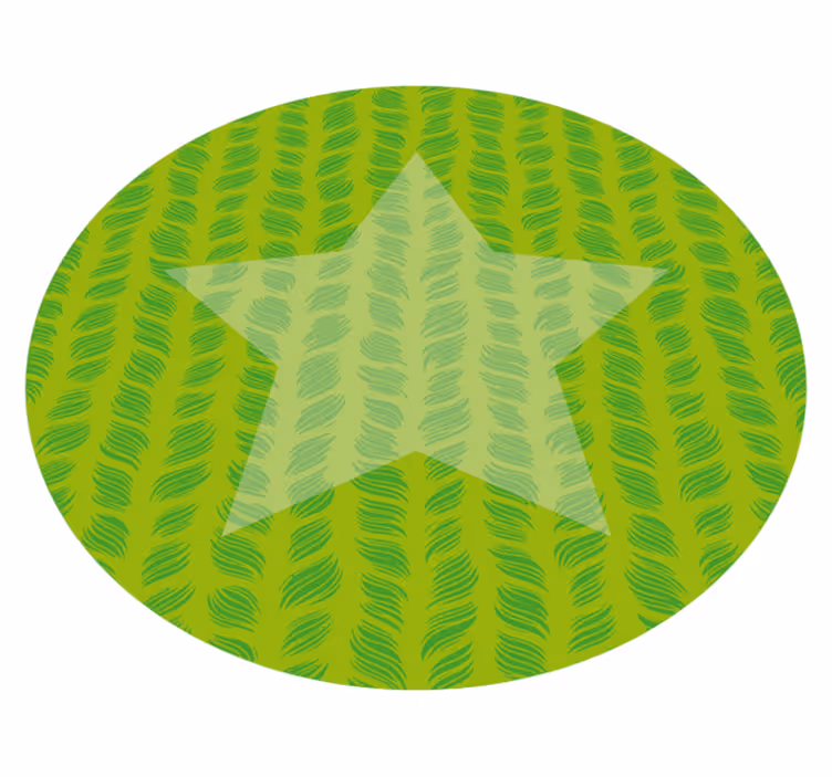 Tapis vinyle vert rond avec étoile - TenStickers