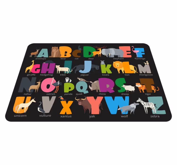 tapis vinyle alphabet Alphabet animal  - TenStickers