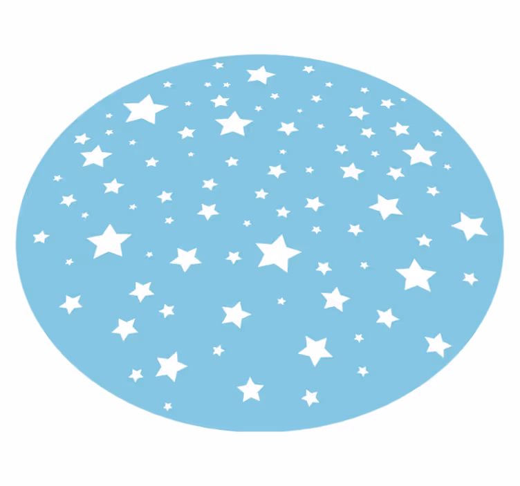 Tapis vinyle étoiles bleues rondes - TenStickers
