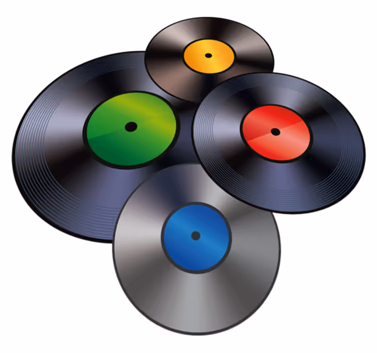 Tapis vinyle vintage disques vinyles - TenStickers