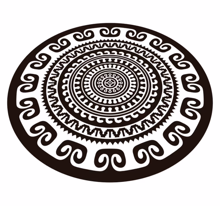 Tapis vinyle chambre mandala noir et blanc - TenStickers