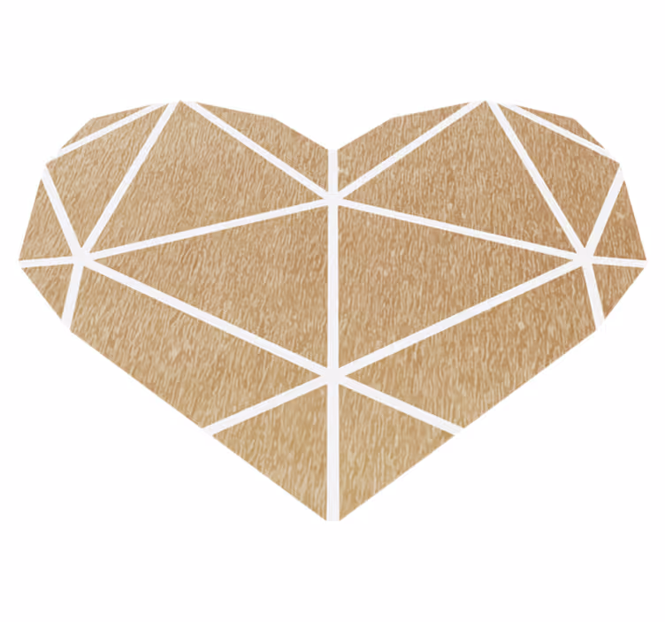 tapis vinyle geometrique Coeur beige - TenStickers