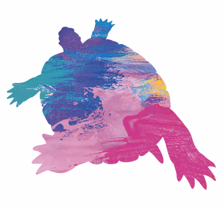 tapis vinyle animal Tortue colorée - TenStickers