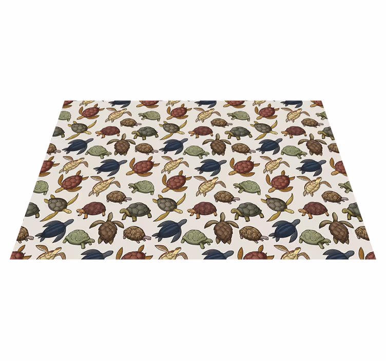 Tapis vinyle animal illustration de tortue - TenStickers