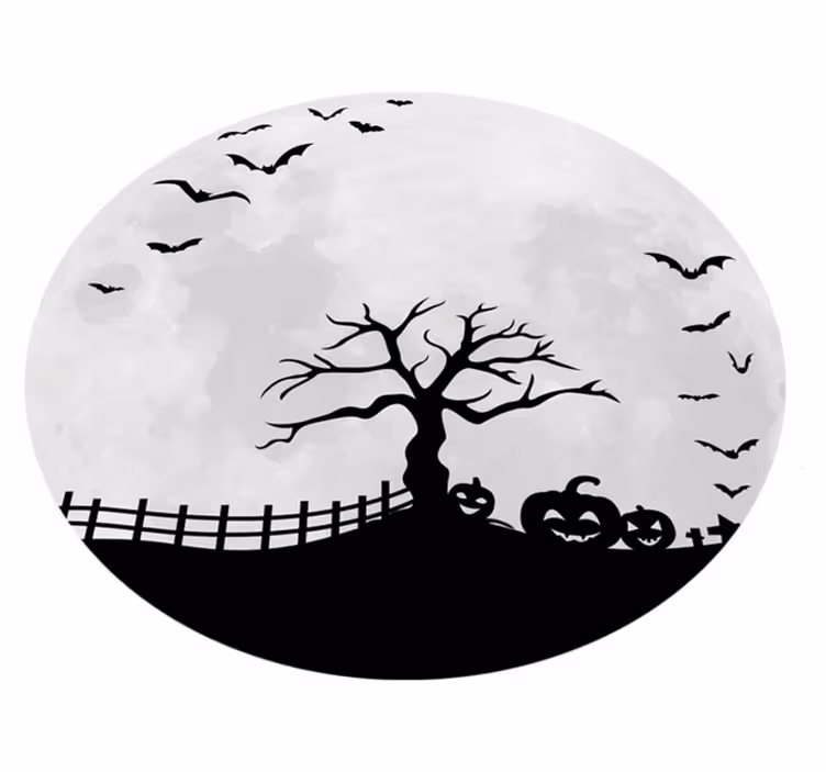 Tapis vinyle rond thème Halloween - TenStickers