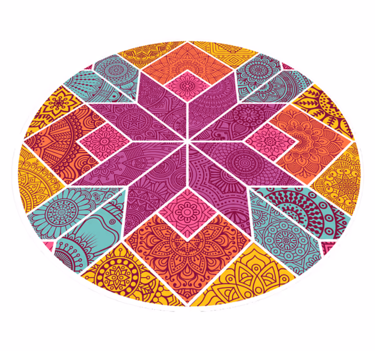 Tapis vinyle Mosaïque paisley - TenStickers