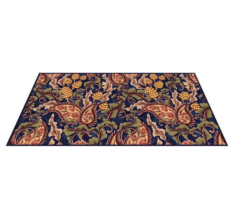 Tapis vinyle Feuilles et motif paisley - TenStickers