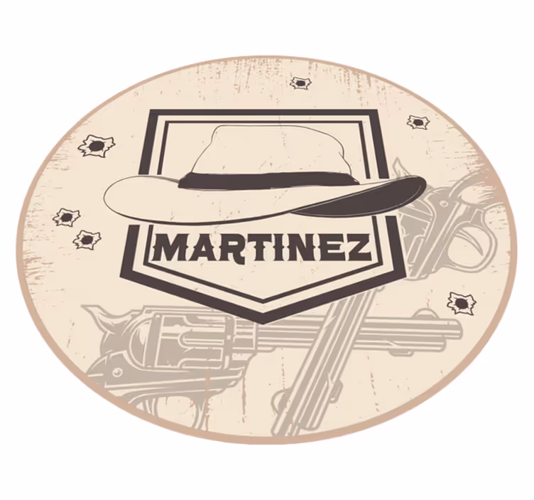 Tapis vinyle Chapeau de cow-boy avec nom - TenStickers