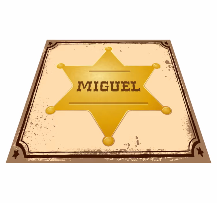 Tapis vinyle Etoile de shérif avec nom - TenStickers