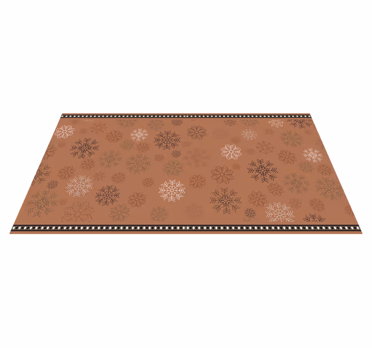 Tapis vinyle fleurs et plantes motif de flocon de neige - TenStickers