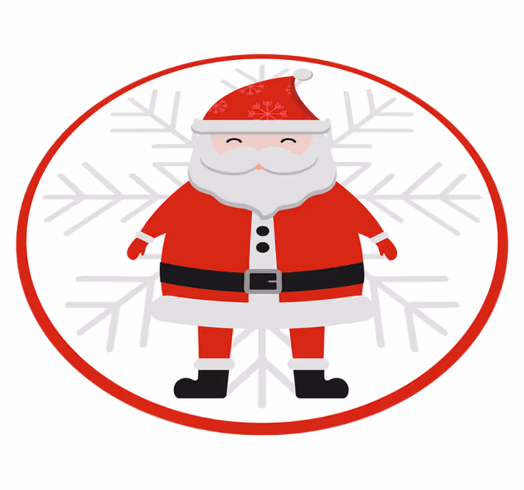 Tapis vinyle noël cercle du père noël - TenStickers