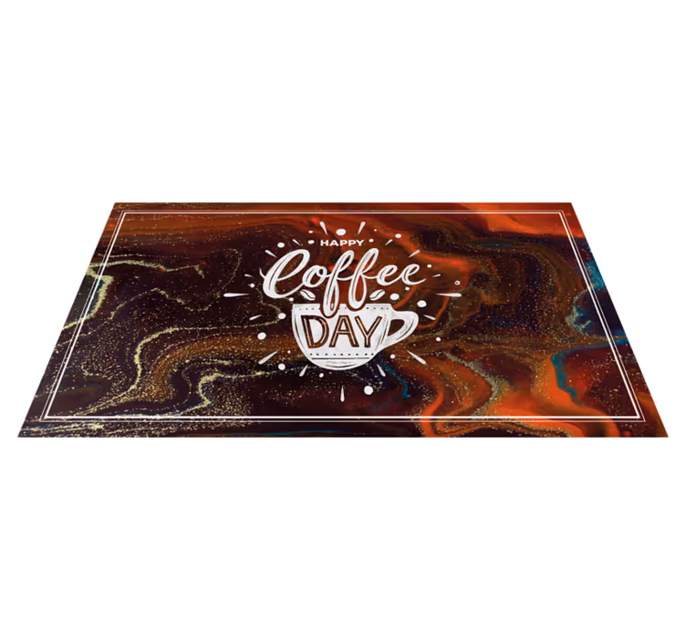 Tapis vinyle citation bonne journée café - TenStickers