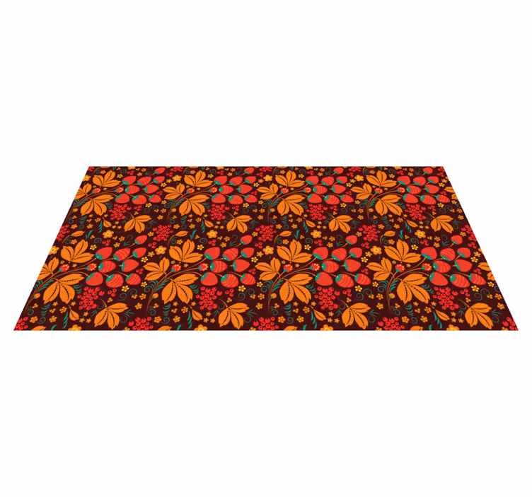 Tapis vinyle motif vinylee folklorique fraises - TenStickers