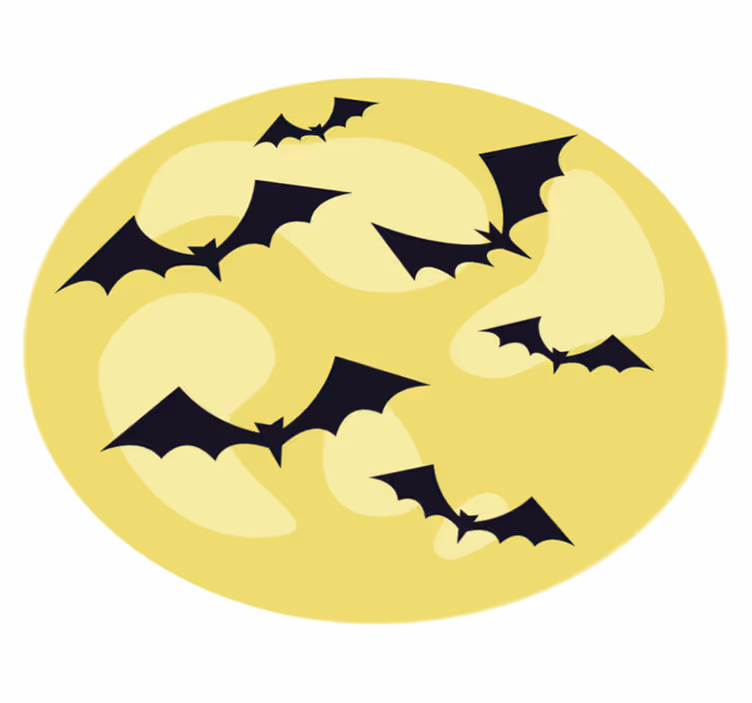 tapis vinyle rond vinylee de nuit de chauve-souris halloween - TenStickers