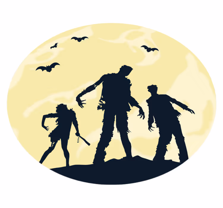 Tapis vinyle halloween silhouettes d'halloween - TenStickers