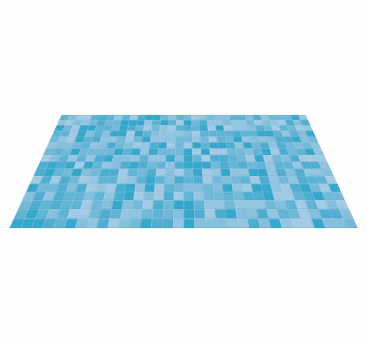 Tapis vinyle carreaux de ciment carreaux de mosaïque bleue - TenStickers