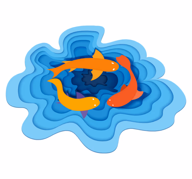 Tapis vinyle animal motif de koi aquatique - TenStickers