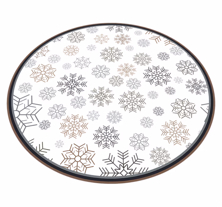 tapis vinyle salon Cercles de flocon de neige - TenStickers