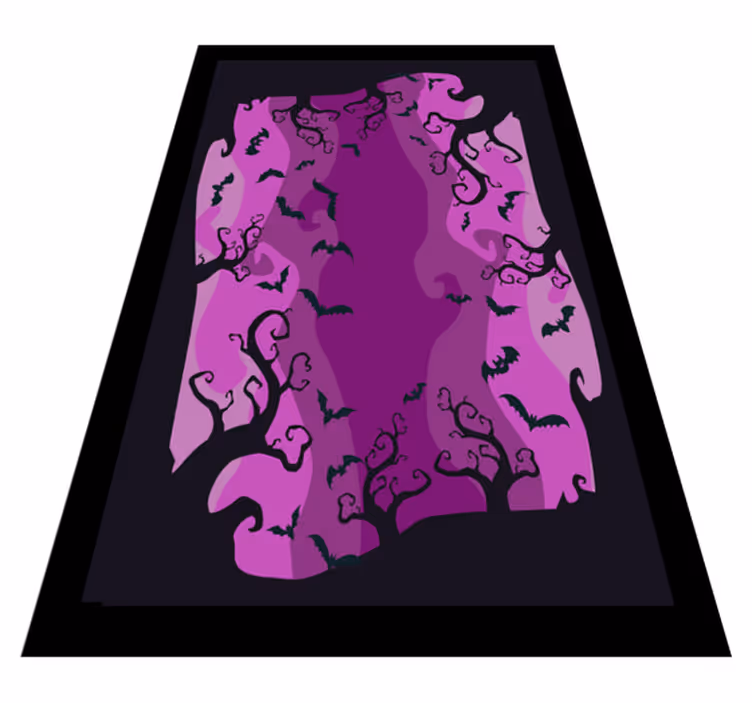 Tapis vinyle halloween silhouettes de chats effrayants - TenStickers