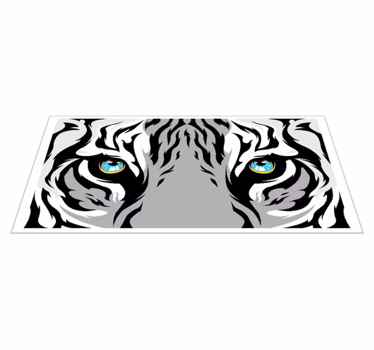 tapis vinyle animal Tigre aux yeux bleus - TenStickers