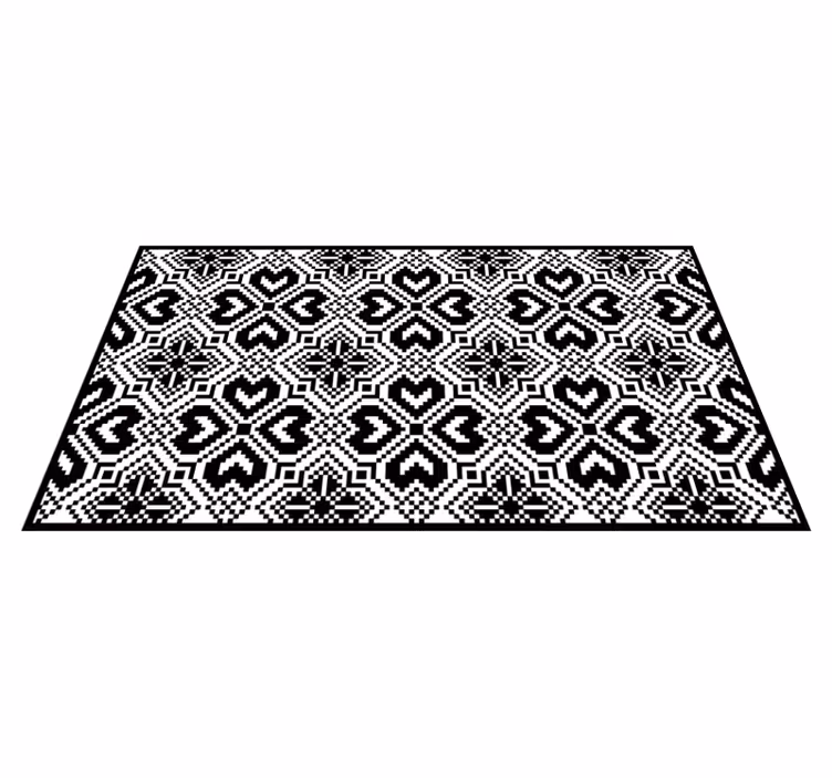 tapis vinyle moderne Noir et blanc sans couture slave - TenStickers