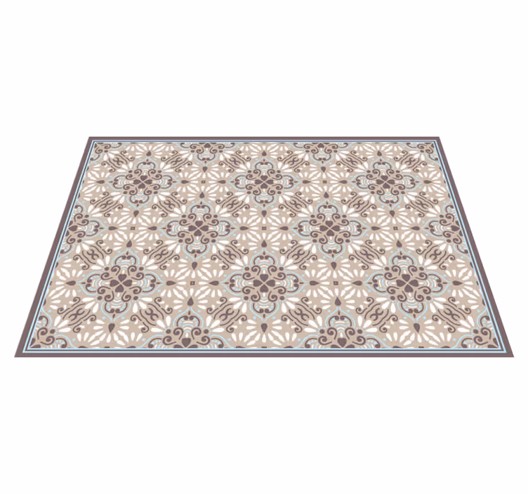 tapis vinyle carreaux mosaïque blanc beige - TenStickers