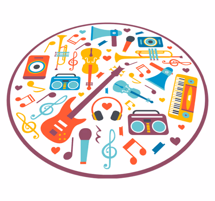 Tapis vinyle autres tapis cercle de récréation musicale - TenStickers