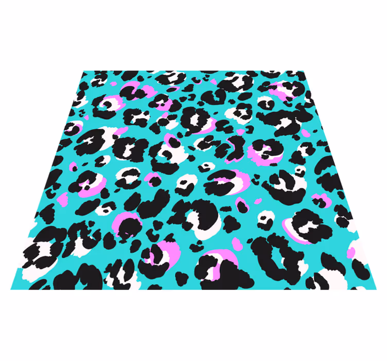 Tapis vinyle animal taches de léopard colorées - TenStickers