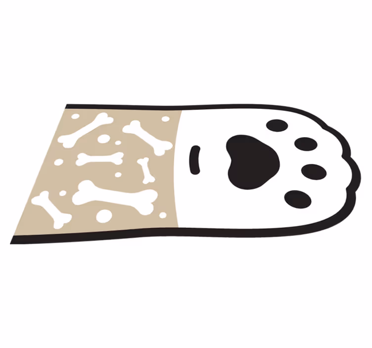 tapis vinyle animal Empreinte de patte de chien et os - TenStickers