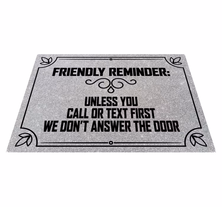 Tapis vinyle citation alerte de rappel amicale - TenStickers