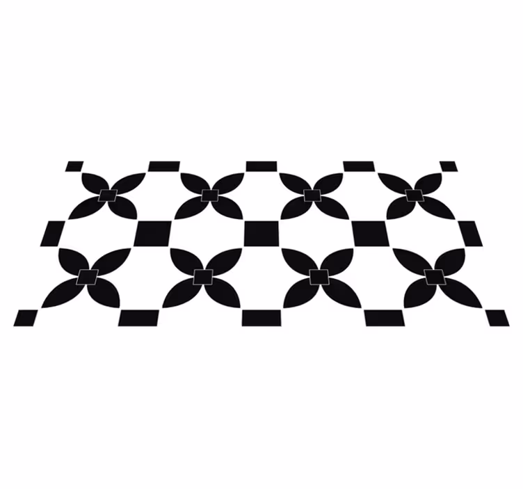 Tapis vinyle cuisine carreaux imprimés noir blanc - TenStickers