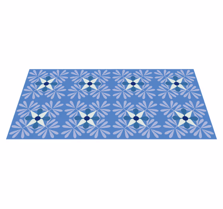 Tapis vinyle cuisine carreaux bleu vif - TenStickers