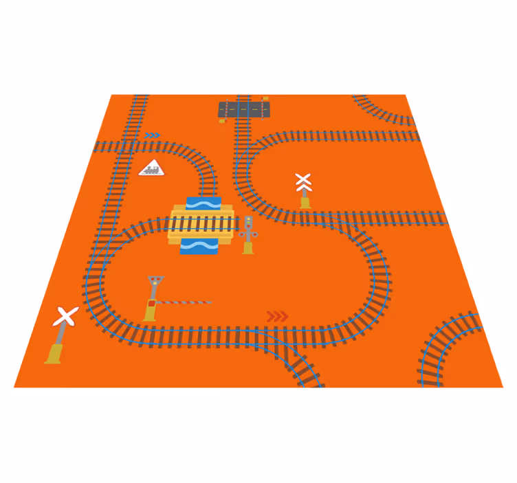 Tapis vinyle jeux disposition des pistes ludique - TenStickers