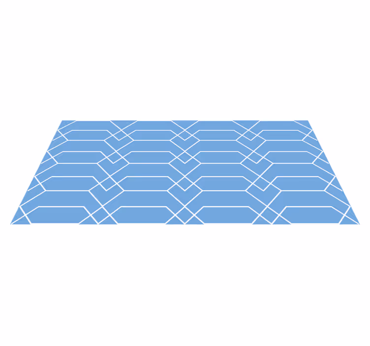 Tapis vinyle géométrique lignes bleues géométriques - TenStickers