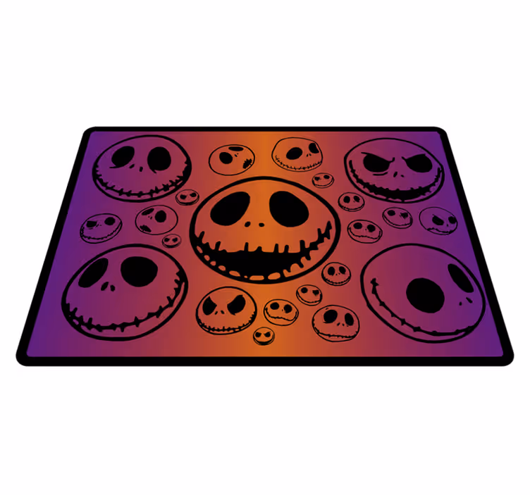 Tapis vinyle halloween motif de crânes effrayants - TenStickers