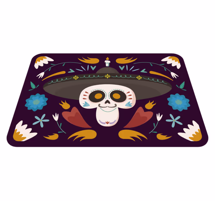 Tapis vinyle événements images de crâne de fête - TenStickers
