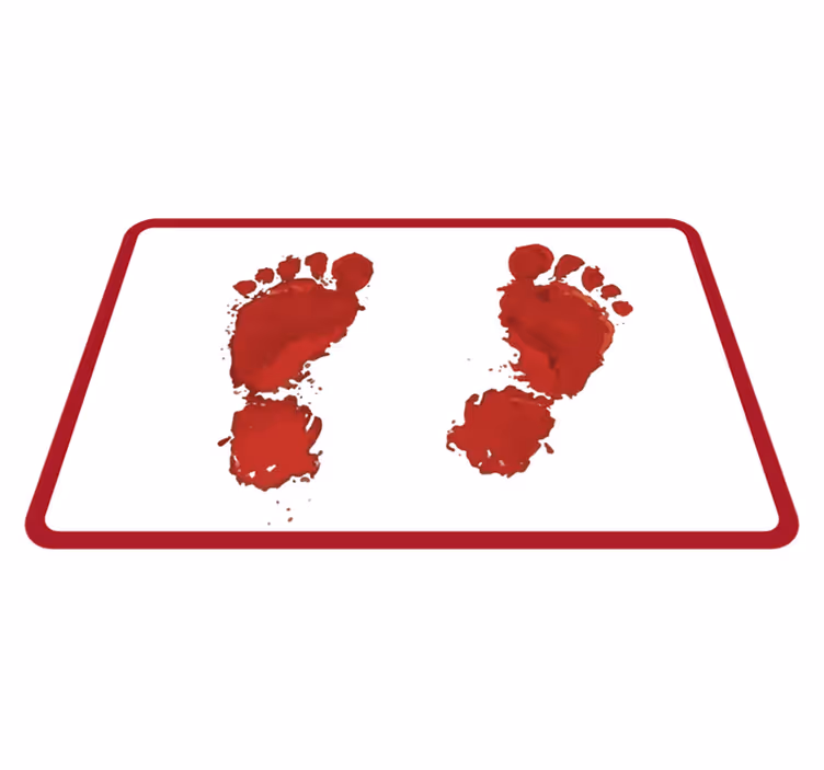 Tapis vinyle citation empreinte de pas rouge - TenStickers