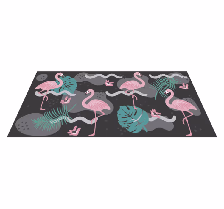 Tapis vinyle animal motif de flamant tropical - TenStickers