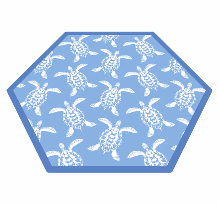 Tapis vinyle salle de bain motif tortue - TenStickers