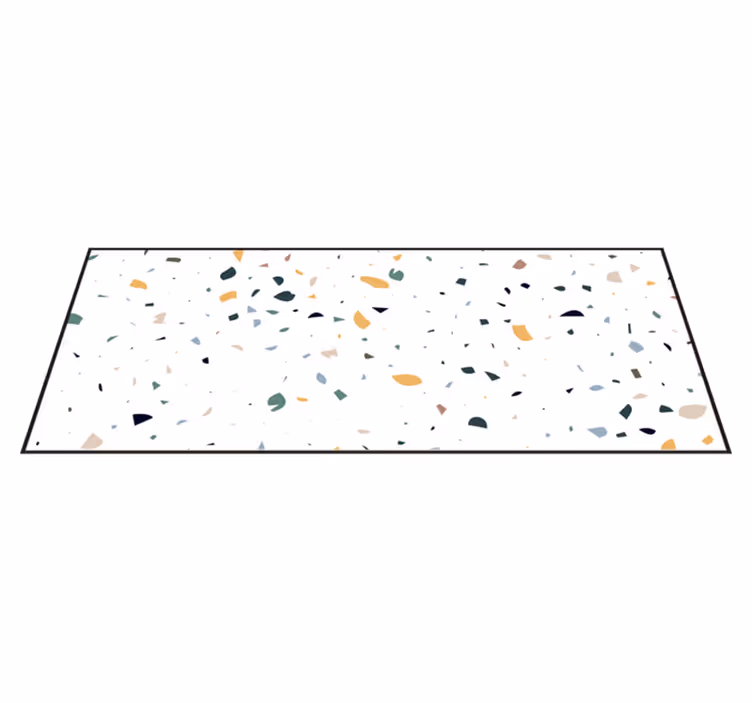 Tapis vinyle minimaliste Terrazzo blanc - TenStickers