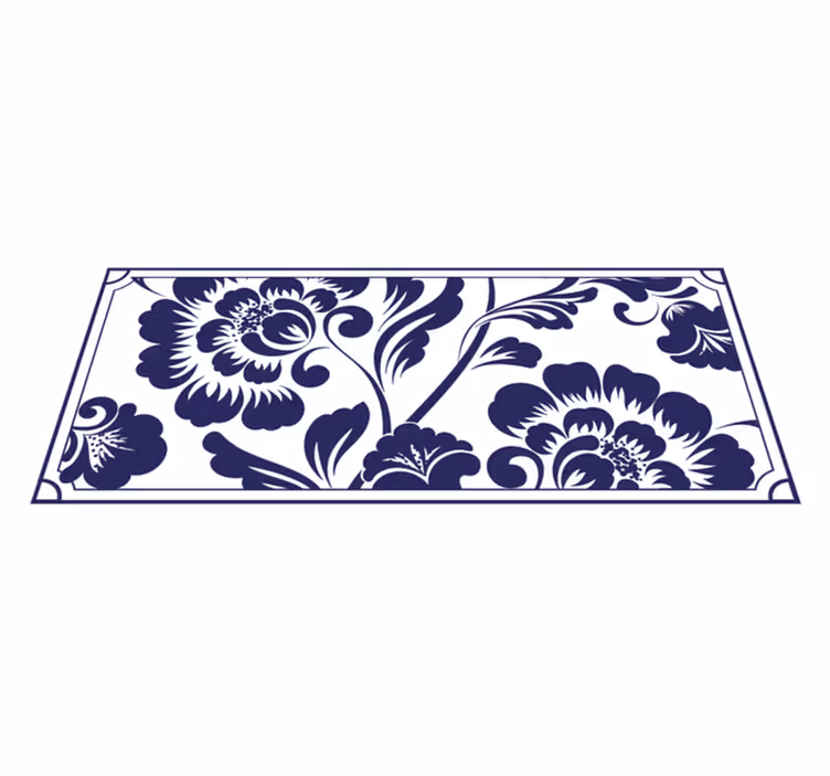 tapis vinyle retro Rosaces noires et blanches - TenStickers