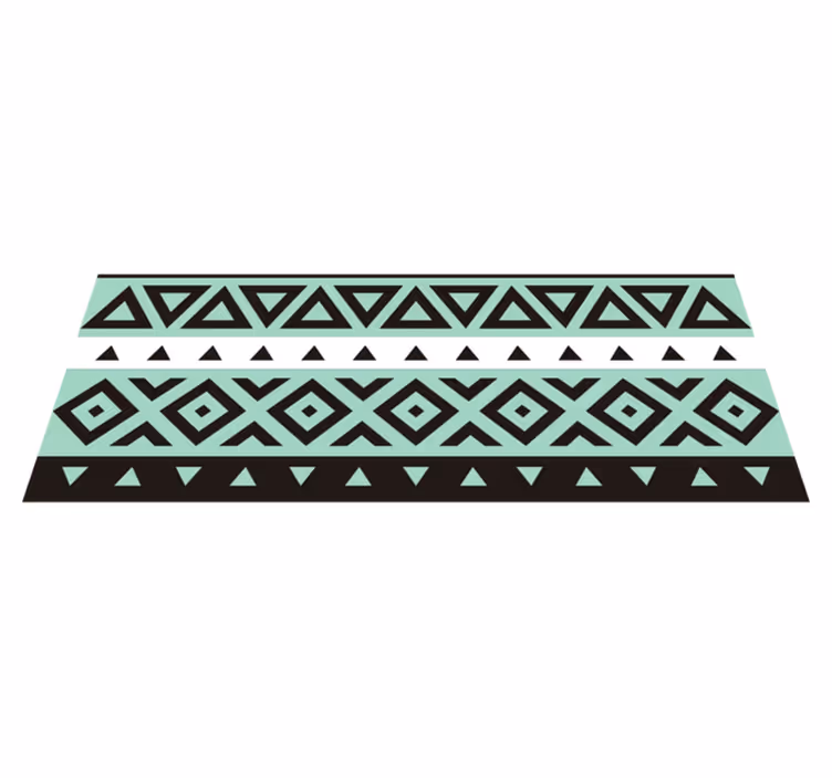 Tapis vinyle ethnique vinyle noir tribal - TenStickers