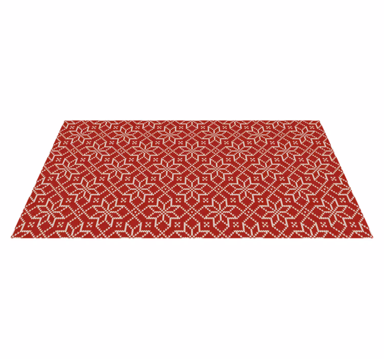 Tapis de vinyle de noël flocon de neige rouge et blanc - TenStickers