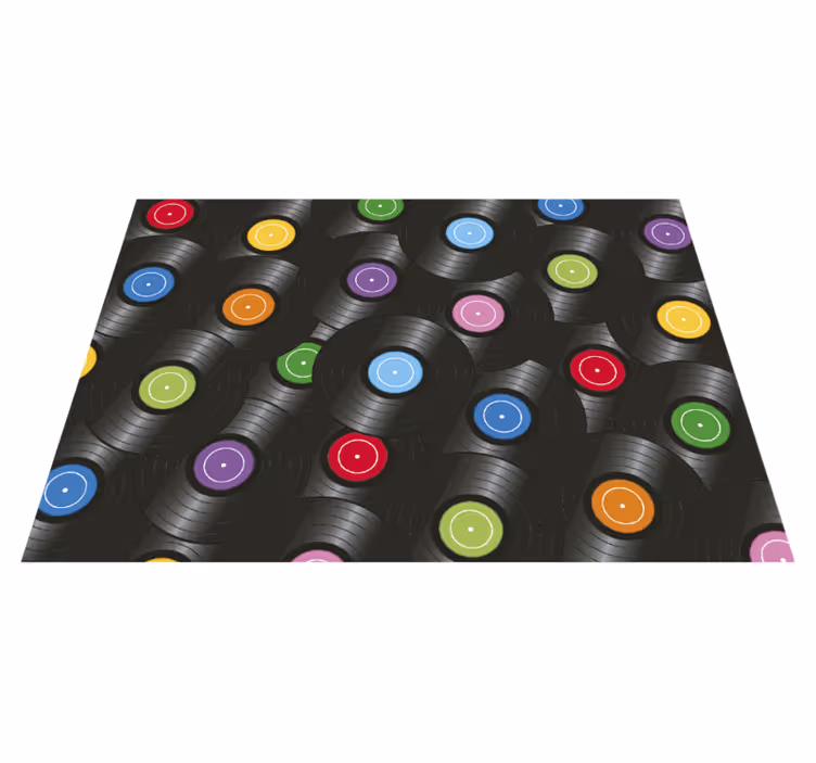 tapis vinyle retro Tapis en vinylee avec disques vinylee - TenStickers