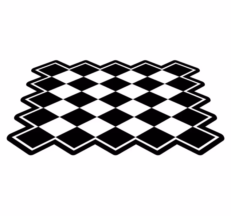 Tapis vinyle minimaliste Tapis vinylee losanges noirs et blancs - TenStickers