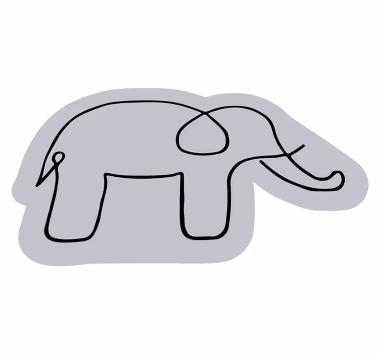 Tapis vinyle pour enfants contour de l'éléphant - TenStickers